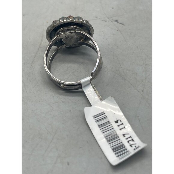 Mariana ring blue orange floral circle crystals handmade statement one size READ - Picture 5 of 6